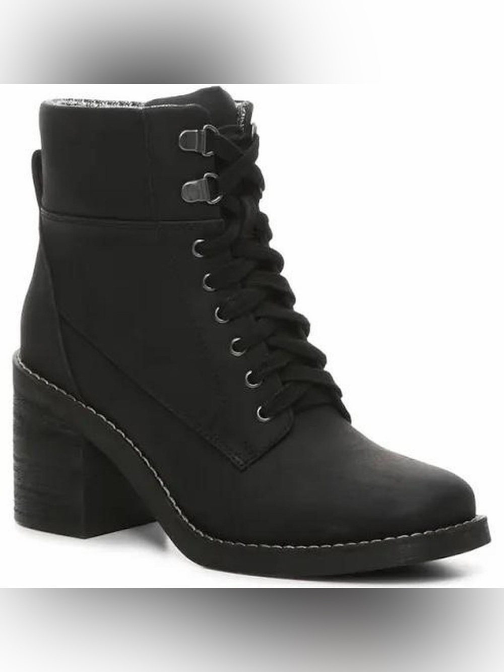 DSW Women's Black Lace-Up Block Heel Ankle combat Boots NEW size 6.5